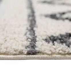 Kirklands Home Cream Boho Striped Area Rug, 5x8 Ivory New