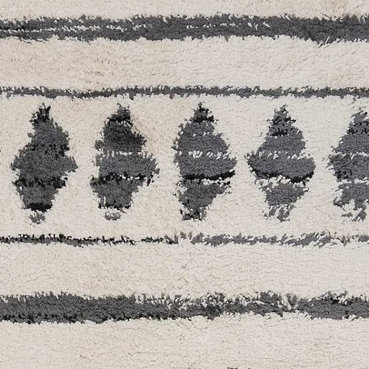 Kirklands Home Cream Boho Striped Area Rug, 5x8 Ivory New