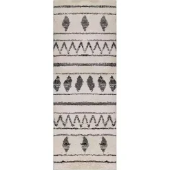 Kirklands Home Cream Boho Striped Runner Ivory Best