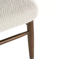 Kirklands Home Cream Boucle & Rounded Rattan Back Accent Chair White Online