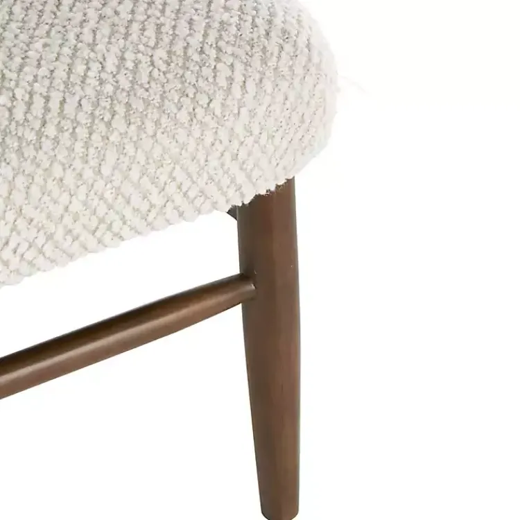 Kirklands Home Cream Boucle & Rounded Rattan Back Accent Chair White Online