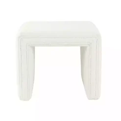 Kirklands Home Cream Boucle Arch Ottoman White Outlet