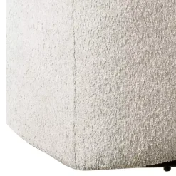 Kirklands Home Cream Boucle Barrel Swivel Accent Chair White Hot