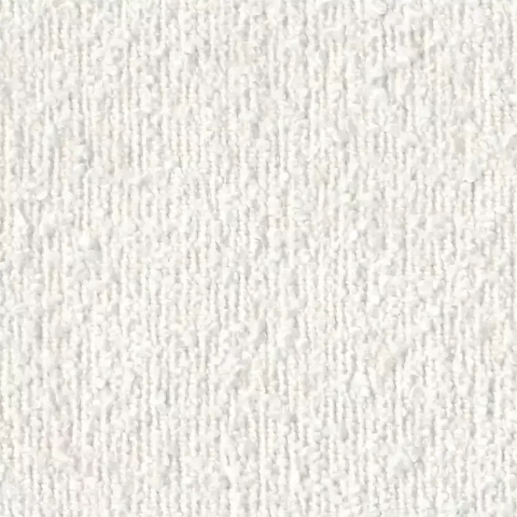 Kirklands Home Cream Boucle Round Upholstered Ottoman White