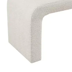 Kirklands Home Cream Boucle Waterfall Bench White Online
