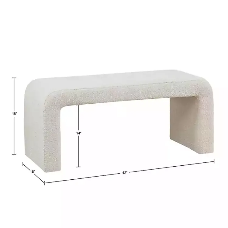 Kirklands Home Cream Boucle Waterfall Bench White Online