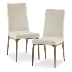 Kirklands Home Cream Bronze Metal Base Dining Chairs, Set of 2 Ivory Hot