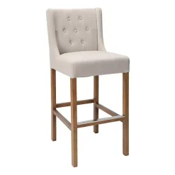 Kirklands Home Cream Button Tufted Kia Barstool Ivory New