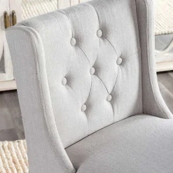 Kirklands Home Cream Button Tufted Kia Barstool Ivory New