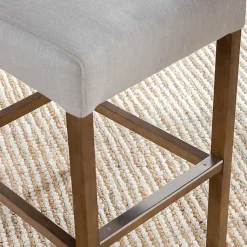 Kirklands Home Cream Button Tufted Kia Barstool Ivory New