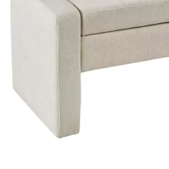 Kirklands Home Cream Button Tufted Upholstered Storage Bench Ivory Sale