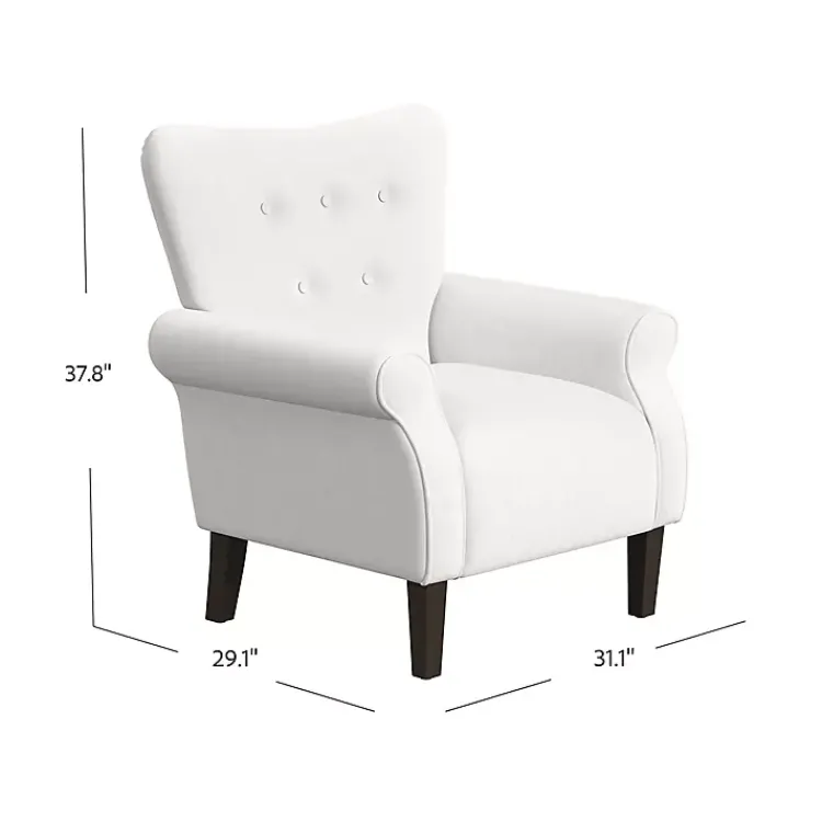 Kirklands Home Cream Button-Tufted Rolled Arm Accent Chair White Best