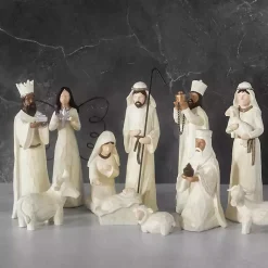 Christmas Decorations>Kirklands Home Cream Carved Figurines 11-pc. Nativity Set