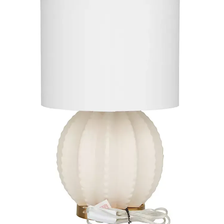 Kirklands Home Cream Ceramic Fluted Gourd Table Lamp Hot