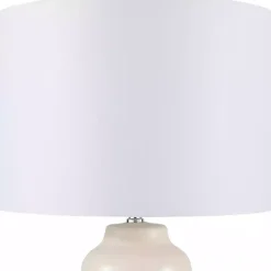 Kirklands Home Cream Ceramic Rounded Hourglass Table Lamp Discount