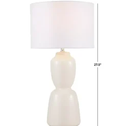 Kirklands Home Cream Ceramic Rounded Hourglass Table Lamp Discount