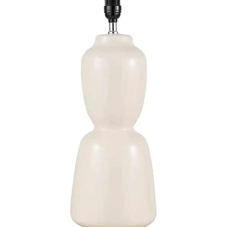 Kirklands Home Cream Ceramic Rounded Hourglass Table Lamp Discount