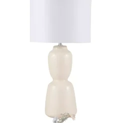 Kirklands Home Cream Ceramic Rounded Hourglass Table Lamp Discount