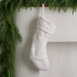 Christmas Stockings & Stocking Holders>Kirklands Home Cream Chunky Knit Christmas Stocking Ivory