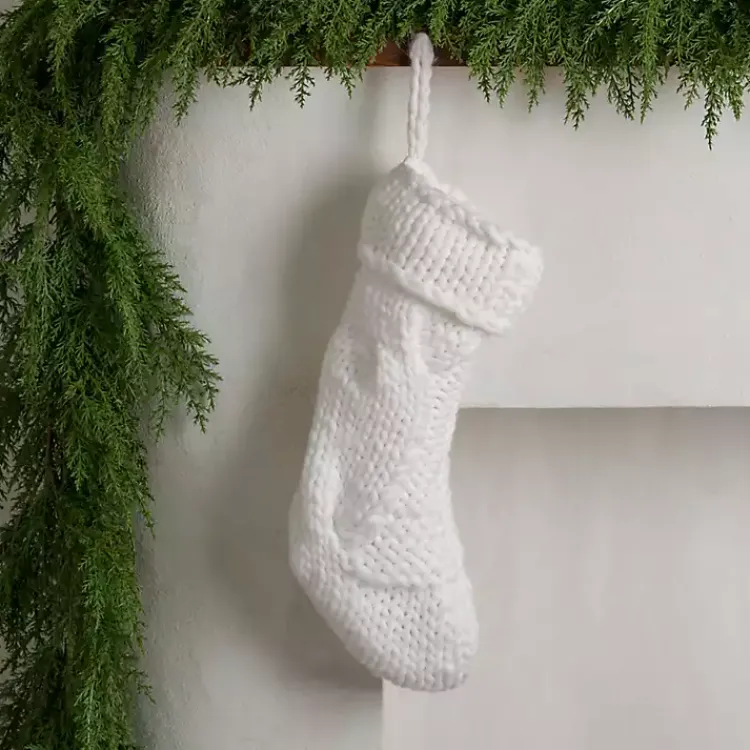 Christmas Stockings & Stocking Holders>Kirklands Home Cream Chunky Knit Christmas Stocking Ivory