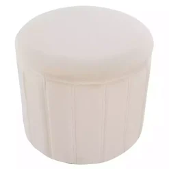 Kirklands Home Cream Collapsible Storage Ottoman White Outlet