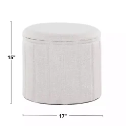 Kirklands Home Cream Collapsible Storage Ottoman White Outlet