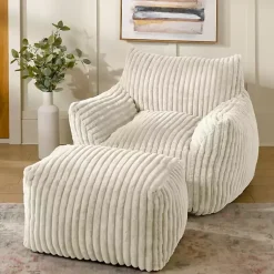 Kirklands Home Cream Comfy Foam Lounge Chair White Outlet