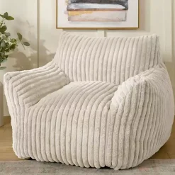Kirklands Home Cream Comfy Foam Lounge Chair White Outlet