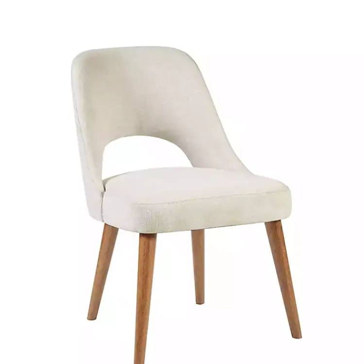 Kirklands Home Cream Cut-Out Pecan Wood Dining Chairs, Set of 2 White Online