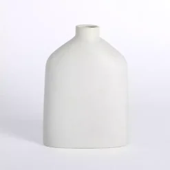 Vases>Kirklands Home Cream Distressed Ceramic Tabletop Vase, 12 in. White