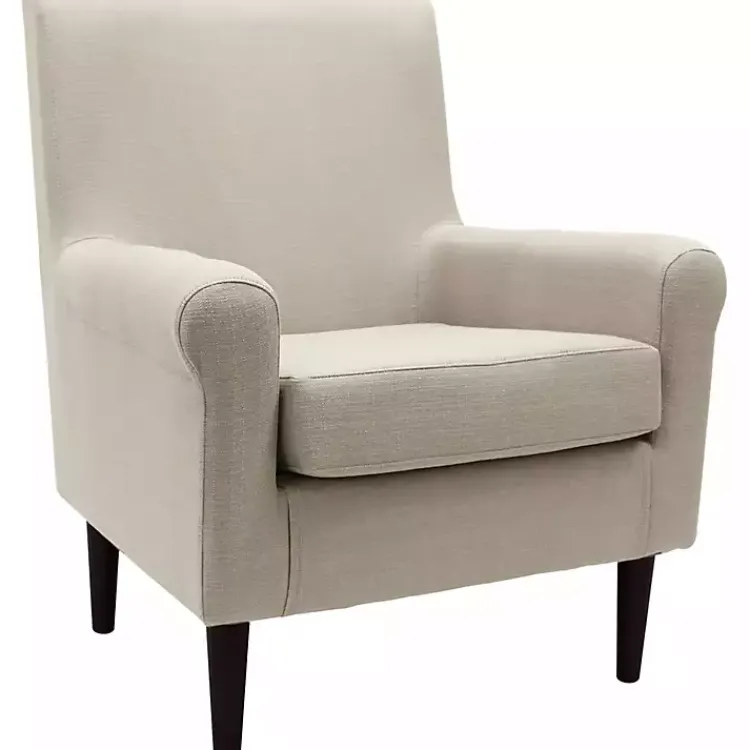 Kirklands Home Cream Ellen Rolled Arms Accent Chair White New