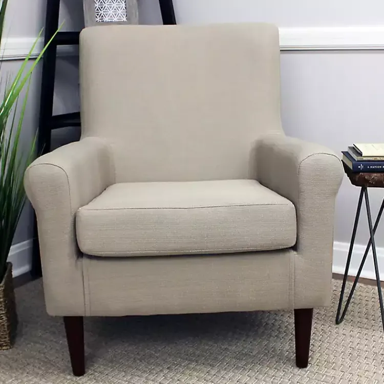 Kirklands Home Cream Ellen Rolled Arms Accent Chair White New