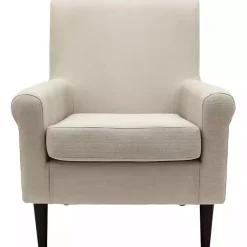 Kirklands Home Cream Ellen Rolled Arms Accent Chair White New
