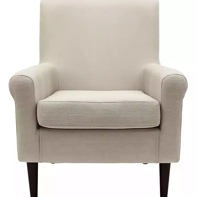 Kirklands Home Cream Ellen Rolled Arms Accent Chair White New