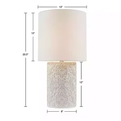 Kirklands Home Cream Embossed Floral Table Lamp White Online