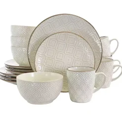 Kirklands Home Cream Embossed 16-pc. Dinnerware Set Ivory Hot