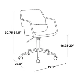 Kirklands Home Cream Faux Leather & Gold Marshall Office Chair White Best