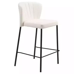 Kirklands Home Cream Faux Leather Liddy Counter Stools, Set of 2 White Outlet