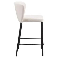Kirklands Home Cream Faux Leather Liddy Counter Stools, Set of 2 White Outlet