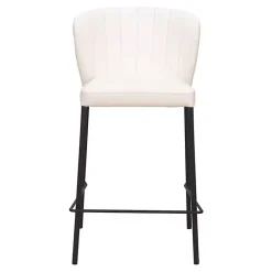 Kirklands Home Cream Faux Leather Liddy Counter Stools, Set of 2 White Outlet