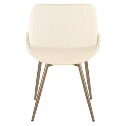 Kirklands Home Cream Faux Leather Scooped Accent Chairs, Set of 2 White New