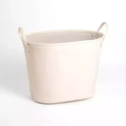 Baskets & Boxes>Kirklands Home Cream Faux Leather Storage Bin White