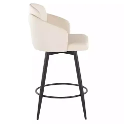 Kirklands Home Cream Faux Leather Swivel Counter Stools, Set of 2 White Clearance