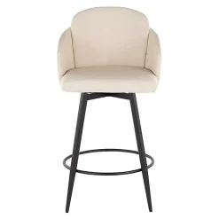 Kirklands Home Cream Faux Leather Swivel Counter Stools, Set of 2 White Clearance