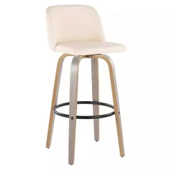 Kirklands Home Cream Faux Leather Torino Bar Stools, Set of 2 Ivory Online