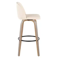 Kirklands Home Cream Faux Leather Torino Bar Stools, Set of 2 Ivory Online