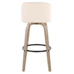 Kirklands Home Cream Faux Leather Torino Bar Stools, Set of 2 Ivory Online