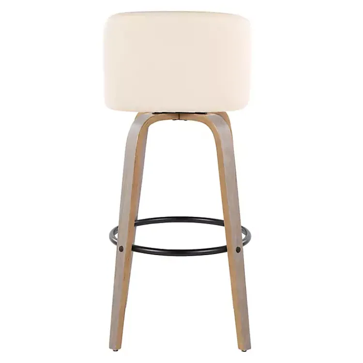 Kirklands Home Cream Faux Leather Torino Bar Stools, Set of 2 Ivory Online