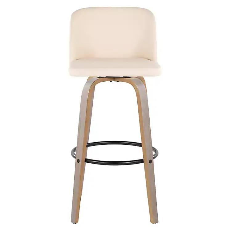 Kirklands Home Cream Faux Leather Torino Bar Stools, Set of 2 Ivory Online
