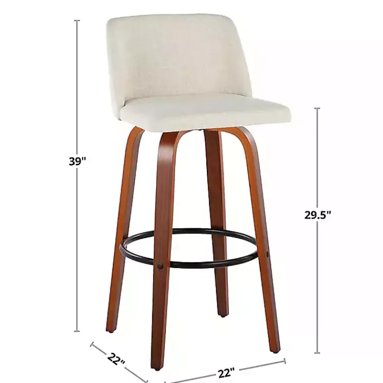 Kirklands Home Cream Faux Leather Torino Bar Stools, Set of 2 Ivory Online